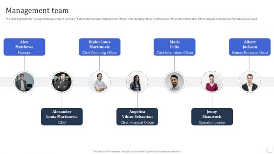 Infotech Solutions Research And Development Company Summary Management Team Brochure PDF Infotech Solutions Research And Development Company Summary Management Team Brochure PDF