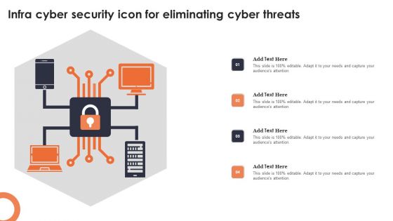 Infra Cyber Security Icon For Eliminating Cyber Threats Designs PDF