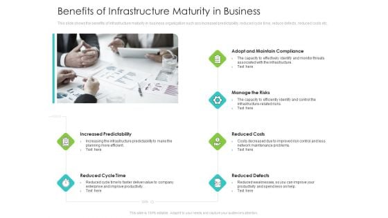 Infrastructure Administration Procedure Maturity Model Benefits Of Infrastructure Maturity In Business Diagrams PDF