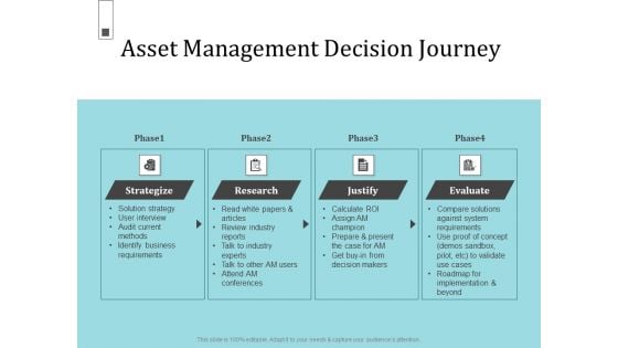 Infrastructure Project Management In Construction Asset Management Decision Journey Brochure PDF