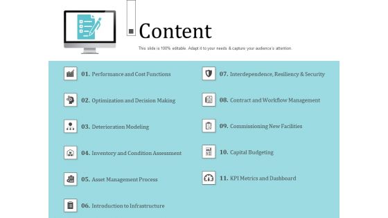 Infrastructure Project Management In Construction Content Mockup PDF
