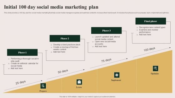 Initial 100 Day Social Media Marketing Plan Microsoft PDF