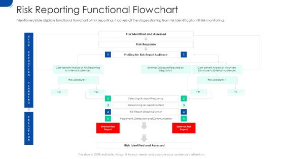 Initiating Hazard Managing Structure Firm Risk Reporting Functional Flowchart Portrait PDF