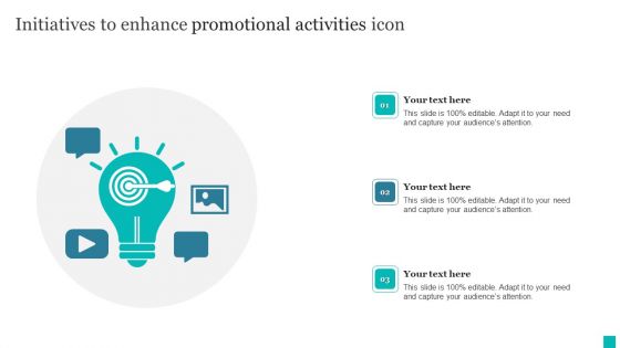 Initiatives To Enhance Promotional Activities Icon Ppt PowerPoint Presentation File Show PDF