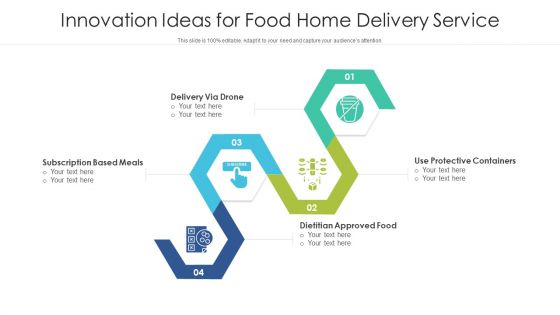 Innovation Ideas For Food Home Delivery Service Ppt PowerPoint Presentation Gallery Clipart PDF Innovation Ideas For Food Home Delivery Service Ppt PowerPoint Presentation Gallery Clipart PDF