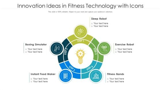 Innovation Ideas In Fitness Technology With Icons Ppt PowerPoint Presentation Gallery Layout Ideas PDF