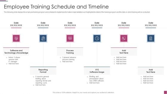 Innovation Procedure For Online Business Employee Training Schedule And Timeline Elements PDF