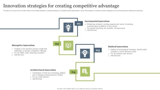 Innovation Strategies For Creating Competitive Advantage Portrait PDF