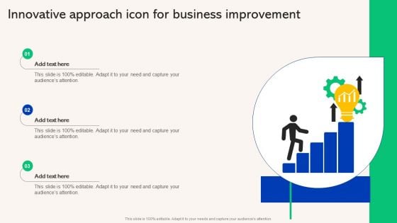 Innovative Approach Icon For Business Improvement Guidelines PDF