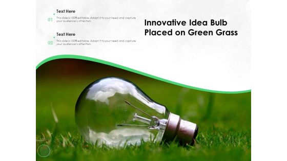 Innovative Idea Bulb Placed On Green Grass Ppt PowerPoint Presentation File Shapes PDF