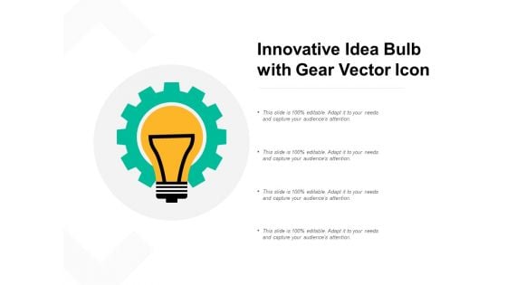 Innovative Idea Bulb With Gear Vector Icon Ppt Powerpoint Presentation Gallery