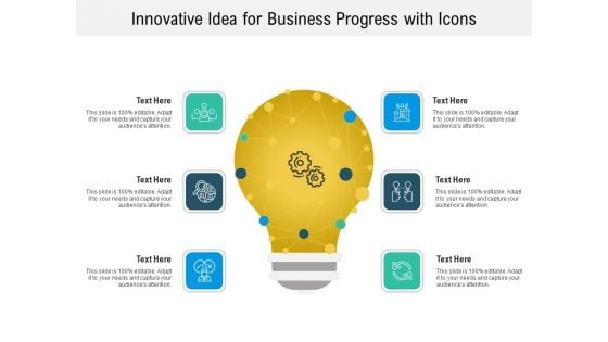 Innovative Idea For Business Progress With Icons Ppt PowerPoint Presentation File Background PDF