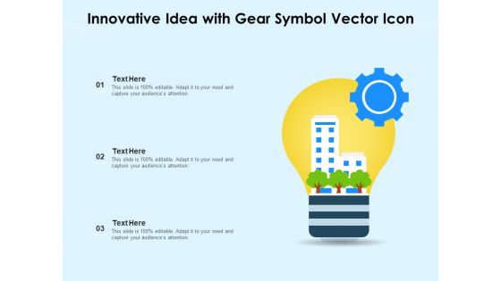 Innovative Idea With Gear Symbol Vector Icon Ppt PowerPoint Presentation Gallery Background PDF