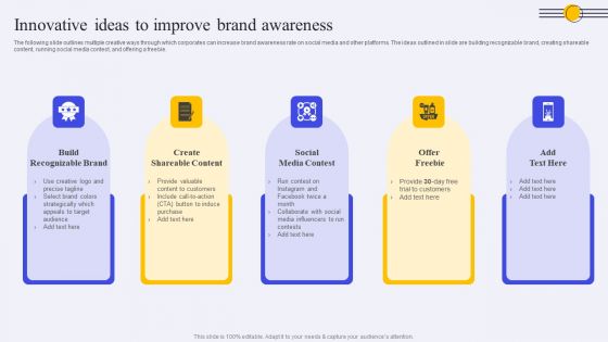 Innovative Ideas To Improve Brand Awareness Ppt PowerPoint Presentation File Background Images PDF Innovative Ideas To Improve Brand Awareness Ppt PowerPoint Presentation File Background Images PDF