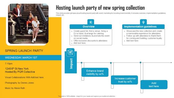 Innovative Marketing Strategy Hosting Launch Party Of New Spring Collection Guidelines PDF