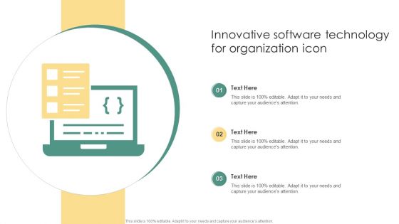 Innovative Software Technology For Organization Icon Ppt Show Example PDF