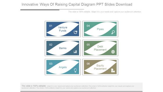 Innovative Ways Of Raising Capital Diagram Ppt Slides Download