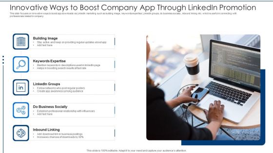 Innovative Ways To Boost Company App Through Linkedin Promotion Demonstration PDF