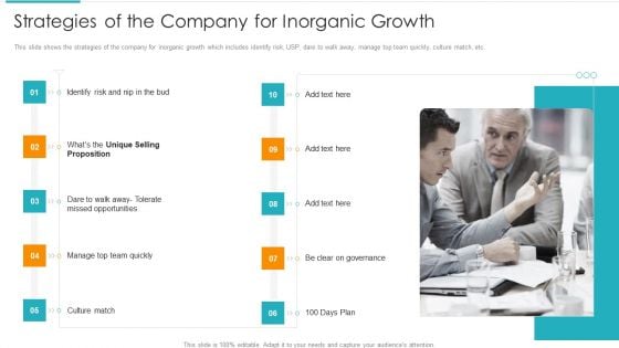 Inorganic Expansion Plan And Progression Strategies Of The Company For Inorganic Growth Mockup PDF