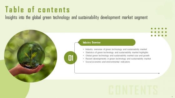 Insights Into The Global Green Technology And Sustainability Development Market Segment Complete Deck