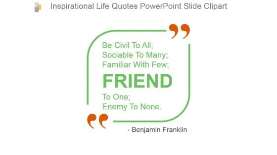 Inspirational Life Quotes Powerpoint Slide Clipart