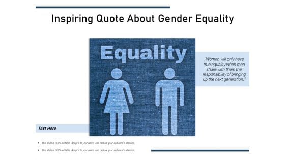 Inspiring Quote About Gender Equality Ppt PowerPoint Presentation Show Examples PDF