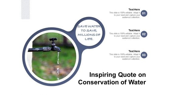 Inspiring Quote On Conservation Of Water Ppt PowerPoint Presentation Icon Example PDF