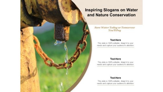 Inspiring Slogans On Water And Nature Conservation Ppt PowerPoint Presentation Gallery Mockup PDF