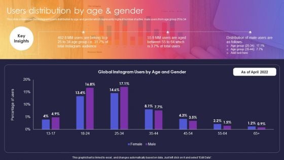 Instagram Company Details Users Distribution By Age And Gender Inspiration PDF