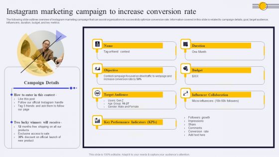 Instagram Marketing Campaign To Increase Conversion Rate Ppt PowerPoint Presentation Diagram PDF