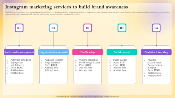 Instagram Marketing Services To Build Brand Awareness Elements PDF