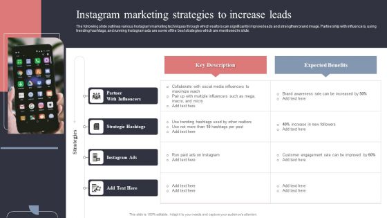 Instagram Marketing Strategies To Increase Leads Portrait PDF