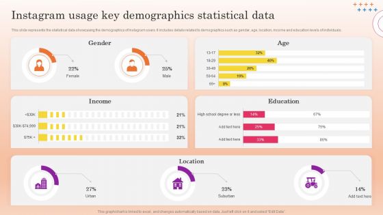 Instagram Marketing To Increase Instagram Usage Key Demographics Statistical Data Demonstration PDF