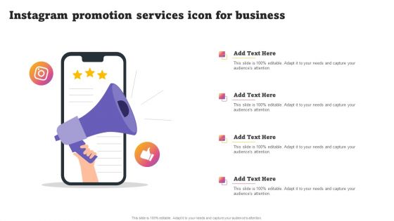 Instagram Promotion Services Icon For Business Formats PDF