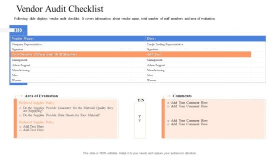 Instigating Efficient Value Process Vendor Audit Checklist Pictures PDF