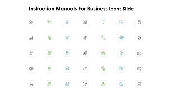 Instruction Manuals For Business Icons Slide Ppt Professional Outfit PDF