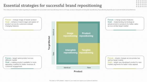 Instructions For Brand Performance Management Team Essential Strategies For Successful Brand Repositioning Background PDF