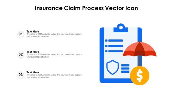 Insurance Claim Process Vector Icon Ppt PowerPoint Presentation Summary Shapes PDF