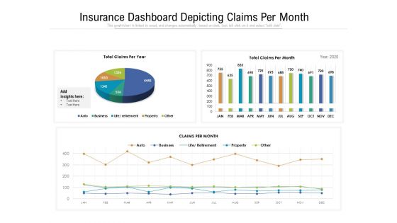 Insurance Dashboard Depicting Claims Per Month Ppt PowerPoint Presentation Show PDF