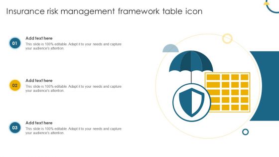 Insurance Risk Management Framework Table Icon Ppt Infographic Template Graphics Download PDF