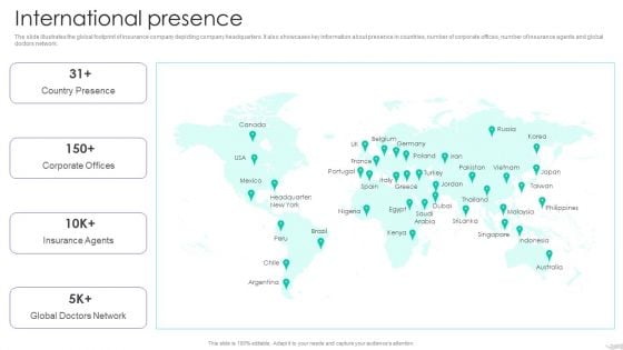 Insurance Services Firm Profile International Presence Brochure PDF