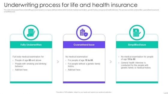 Insurance Services Firm Profile Underwriting Process For Life And Health Insurance Inspiration PDF