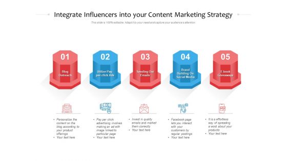 Integrate Influencers Into Your Content Marketing Strategy Ppt PowerPoint Presentation Layouts Mockup PDF