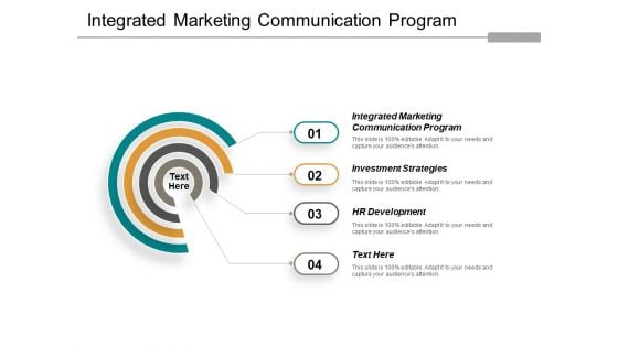 Integrated Marketing Communication Program Investment Strategies Hr Development Ppt PowerPoint Presentation Inspiration Shapes