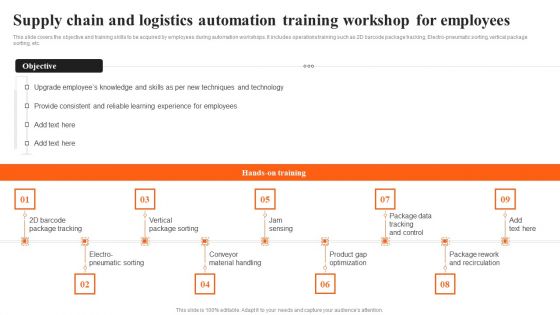 Integrating AI To Enhance Supply Chain And Logistics Automation Training Workshop Designs PDF