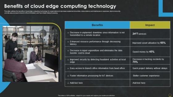 Integrating Edge Computing To Enhance Operational Efficiency Benefits Of Cloud Edge Computing Technology Designs PDF