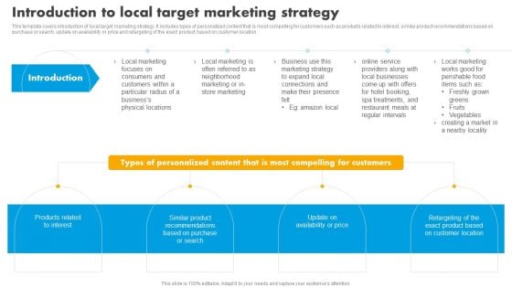 Integrating Effective Target Marketing Tactics Introduction To Local Target Marketing Strategy Topics PDF