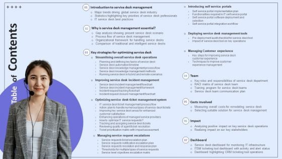 Integrating ITSM To Enhance Service Table Of Contents Diagrams PDF