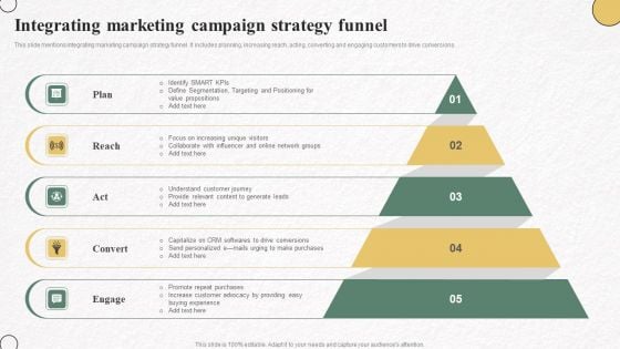 Integrating Marketing Campaign Strategy Funnel Brochure PDF