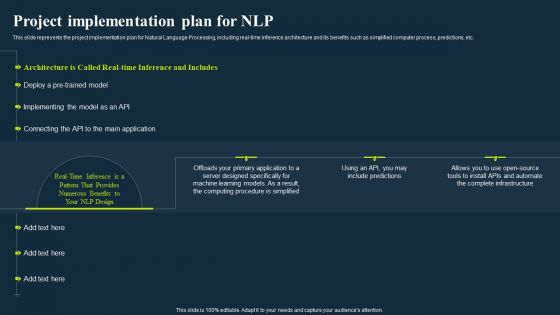 Integrating Nlp To Enhance Processes Project Implementation Plan For Nlp Summary PDF